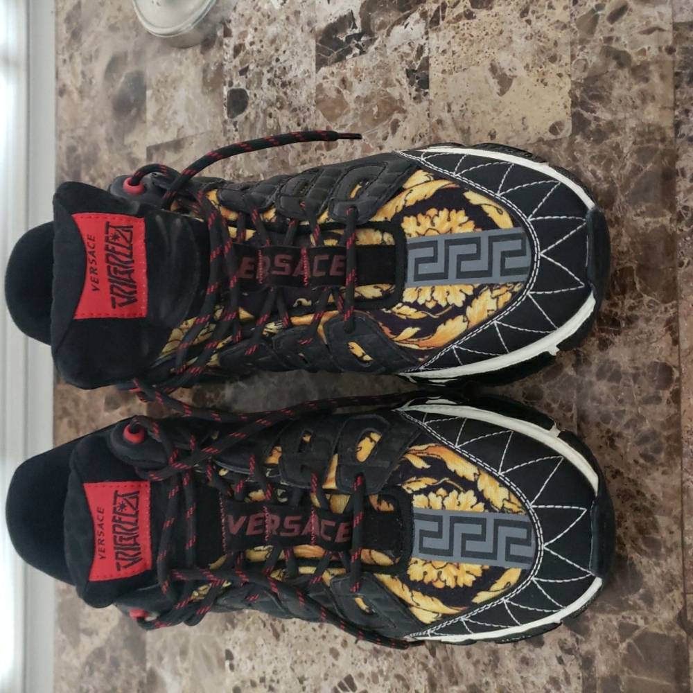 Men Versace Logo Baroque Trifecta Sneakers